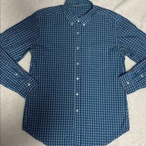 J.Crew Mens size large blue plaid button down long sleeve shirt VNTG preowned